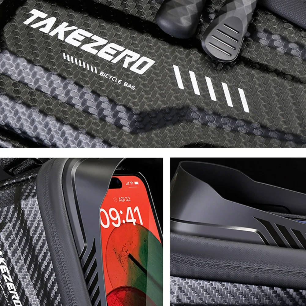 دراجة حقيبة دراجة الدراجات العلوي الجبهة أنبوب حقيبة بإطار مقاوم للماء 6.5 بوصة جراب هاتف تخزين شاشة تعمل باللمس ملحقات الدراجة الجبلية الطريق #6