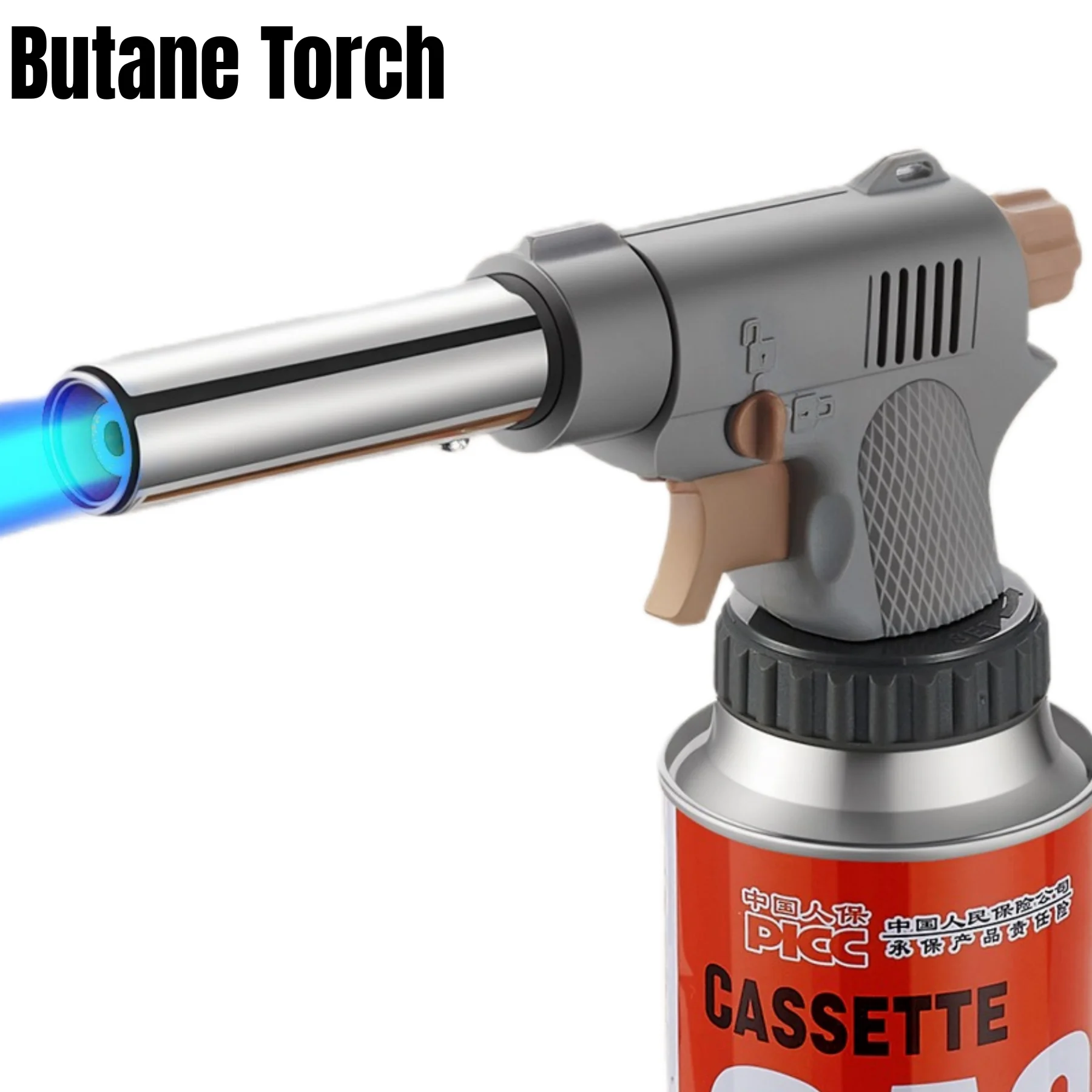 Welding Torch Barbecue Flame Camping Gas Torch Fire Maker Lighter Butane Gas Burner Metal Flame Gun Heater for Outdoor Cooking