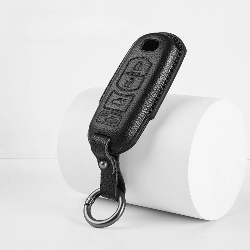 Premium Sheep Leather Key Cover Case for Mazda CX-5 / CX-4 / CX-3 / MX-5 / Atenza (2024) - Protective Key Fob Shell Keychain