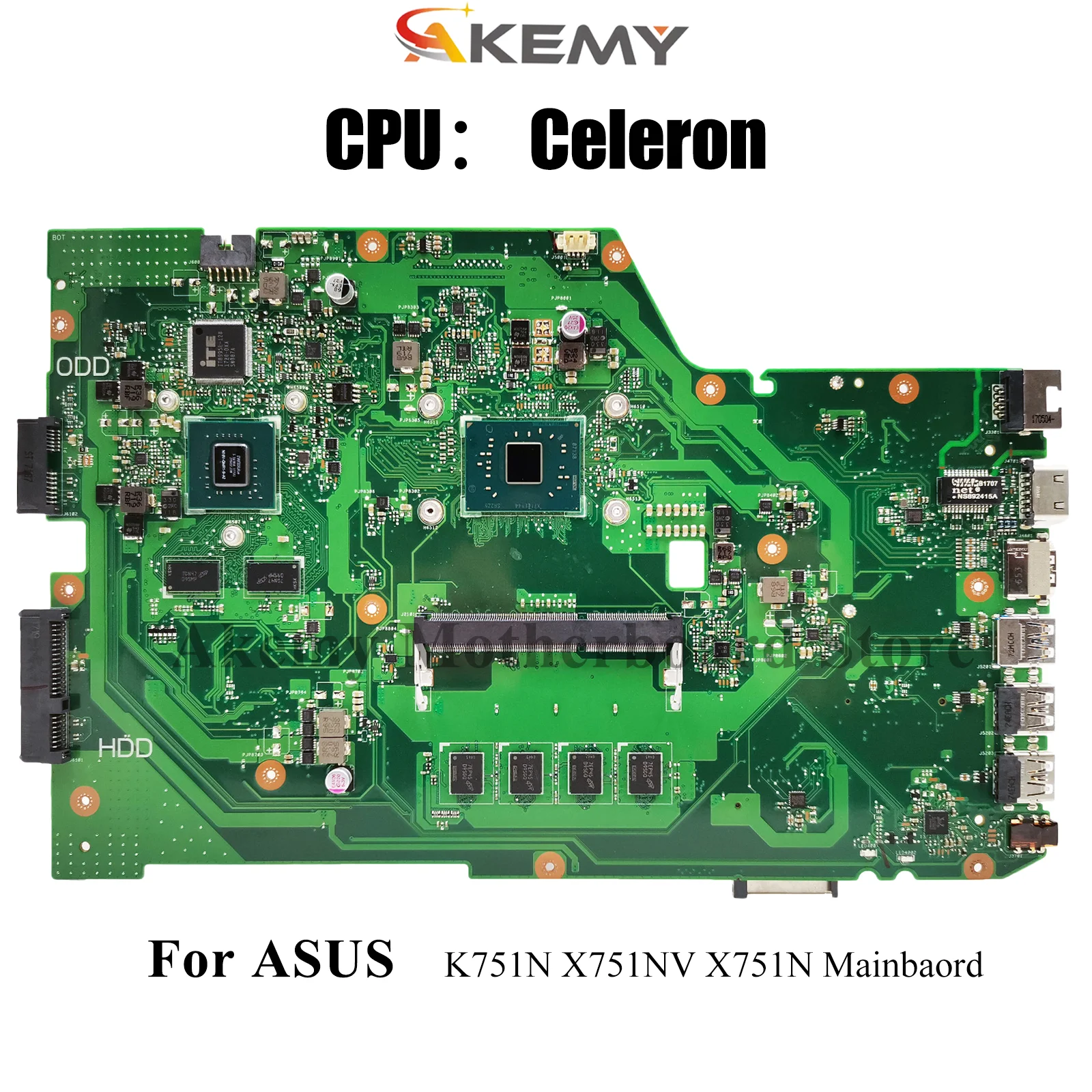 

Материнская плата для ноутбука X751NV для ASUS VivoBook X751NV K751N X751N X751NC, материнская плата для ноутбука с процессором Celeron, ОК, быстрая доставка