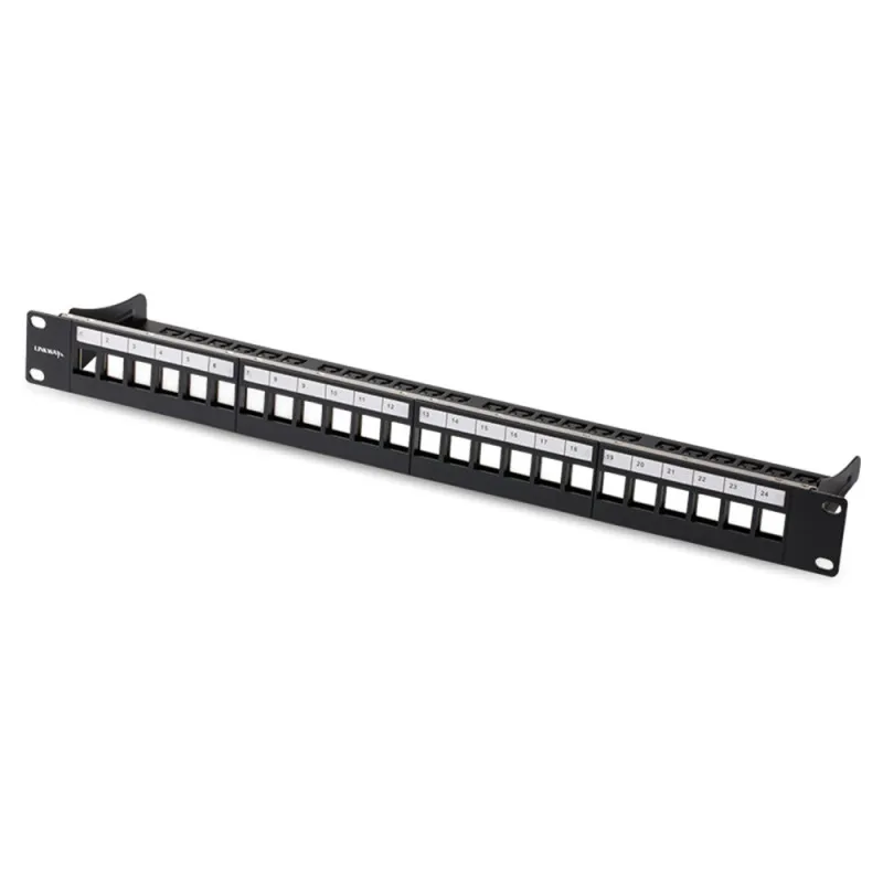 24 puertos de montaje en blanco Keystone Jack Cat5e Cat6 Cat6A Cat7 Panel de conexión de red Rack Ethernet RJ45 acoplador módulos divisor de internet