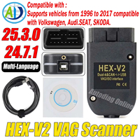 HEX V2 Diagnostic Tool For Audi SKODA VW SEAT VCDS 25.3 VAG Scanner Multi-Language VCDS VAG COM 24.7 OBD2 Diagnostic Scanner