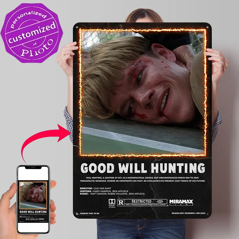 Good Will Hunting Movie Poster Retro 3D Printed Metal Signs Customized Wall Hanging Gift for Luxury Decoration Home Decor Items
