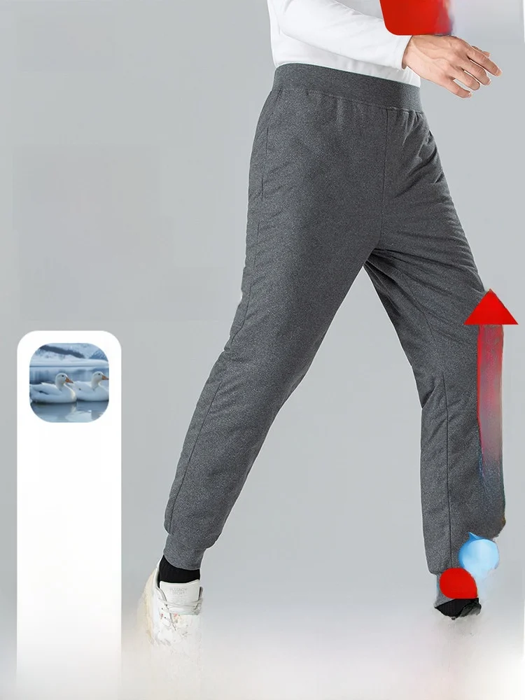 

Мужская внутренняя одежда Snow Flng, эластичные брюки с высокой эластичностью на талии, зимние теплые домашние брюки, модные городские стильные длинные брюки