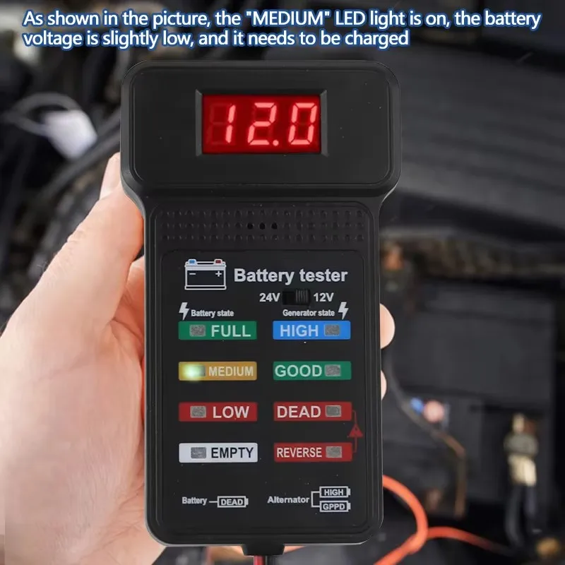 12V/24V LCD Digital Battery Tester Auto Battery Analyzer Charging Cranking System Tester Car Battery Checker Diagnostic Tools