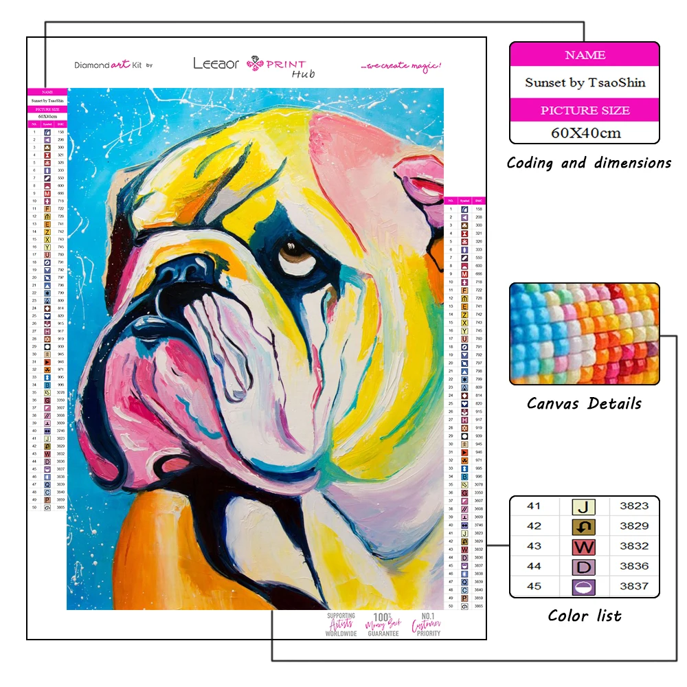 Animal Diamond Painting Parrot Puppy Bird Mosaic Full Diamond Embroidery Cross Stitch Diamond Painting Kits Home Decor ダイヤモンドアート