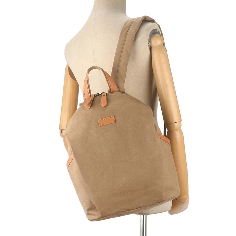 AETOO Original new men's and women's suitable backpacks, canvas and leather backpacks, casual solid color travel bags and school