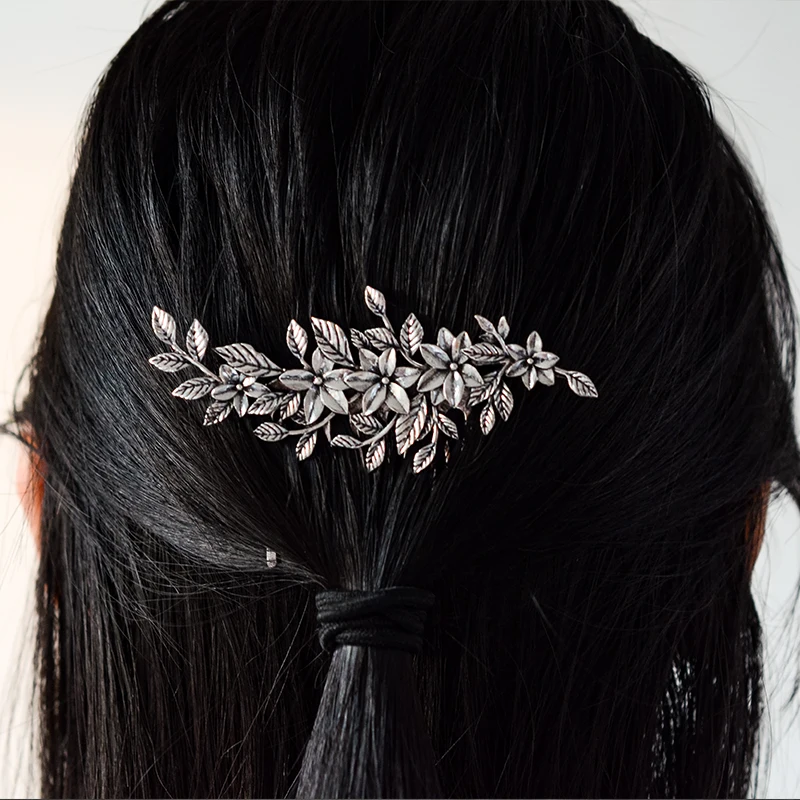 Vintage Woodland Forest Flower Leaf Haircomb Bridal Hairstick Goddness Hair Jewelry for gift