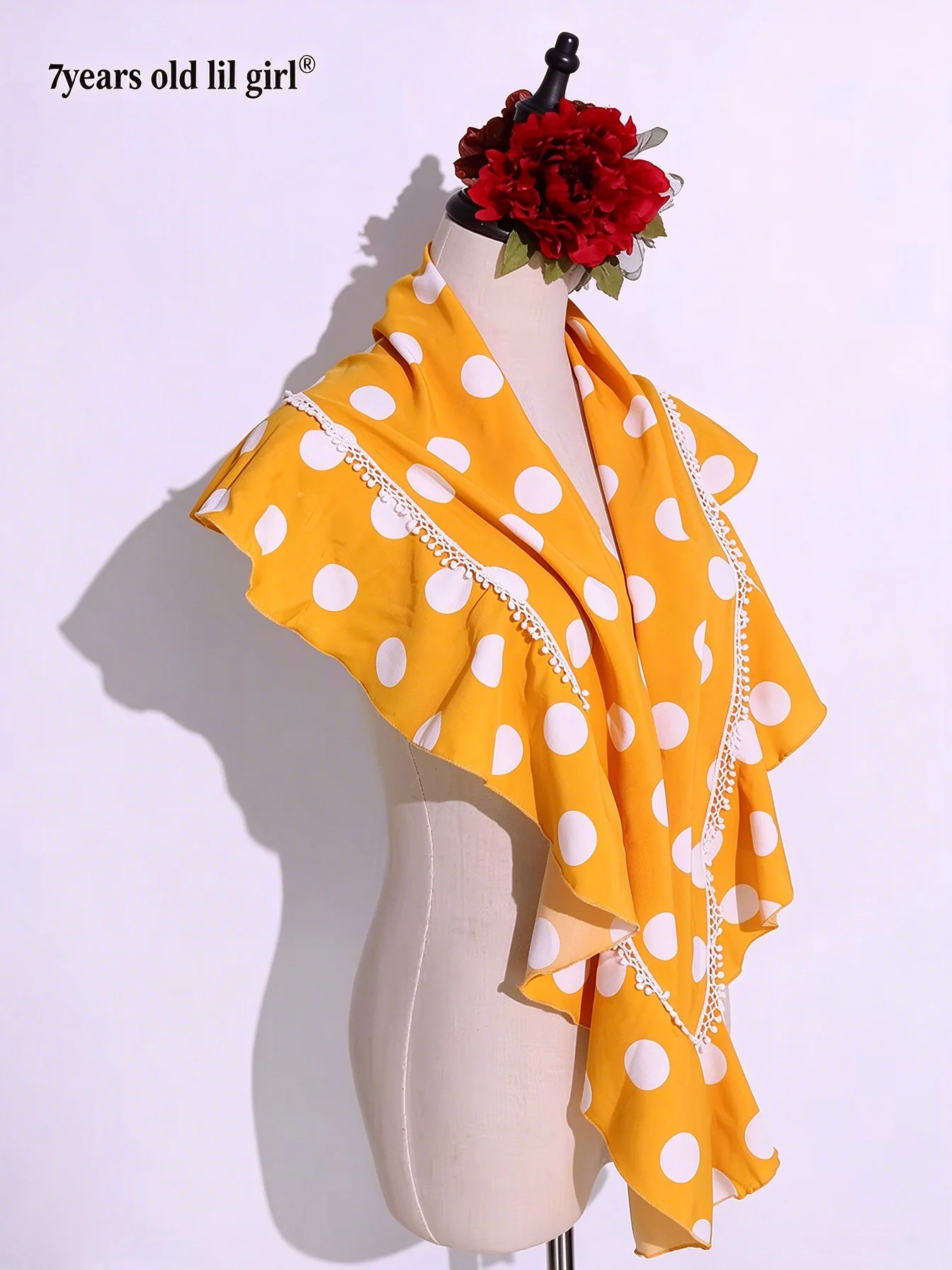 7yearsoldlilgirl Dance Dress Flamenco Boutique Printed Polka Dot Scarf BK421