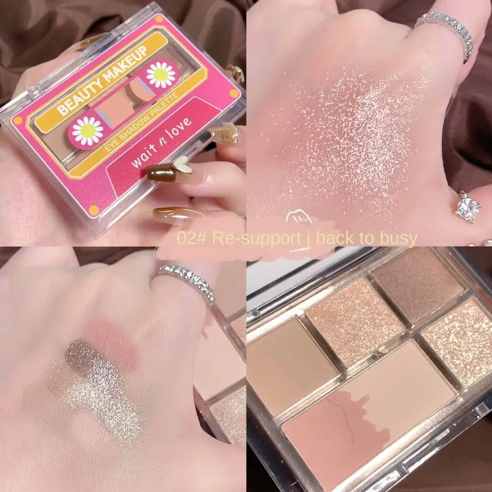 Cartoon 6 colori Eye Shadow Palette Beauty Sweet Ins Earth Color Eye Shadow Palette Matte Foggy Eye Pigments Eye Makeup