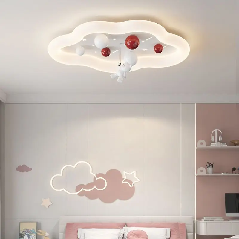 

Nordic Cream Fengyun Ceiling Light for Bedroom Light Creative Bear Children's Room Protection Cartoon Boy and Girl Room Light