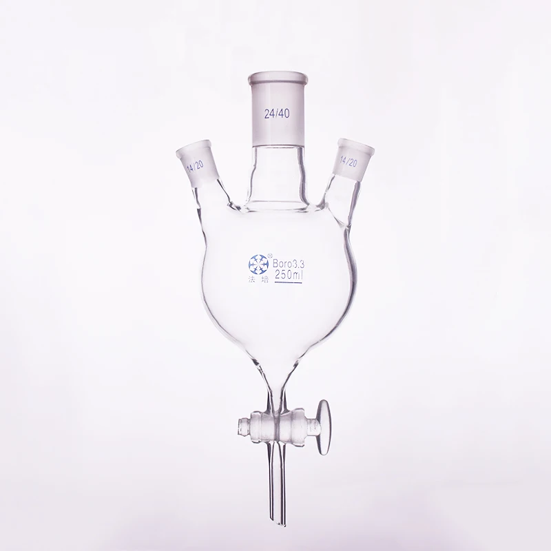 

Колба с тремя горлышками и круглым дном, наклонная форма, 50-24/40 мм-14/20 мл, Mid, Side, стандартный заземляющий горлышко с тремя горлышками, стеклянный переключатель