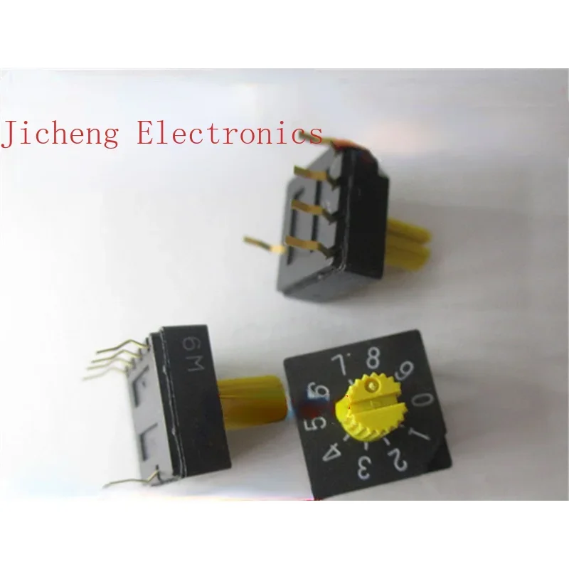 10PCS 0-9/10-bit Rotary Code Dial Switch 8421C  With Handle DRS4010