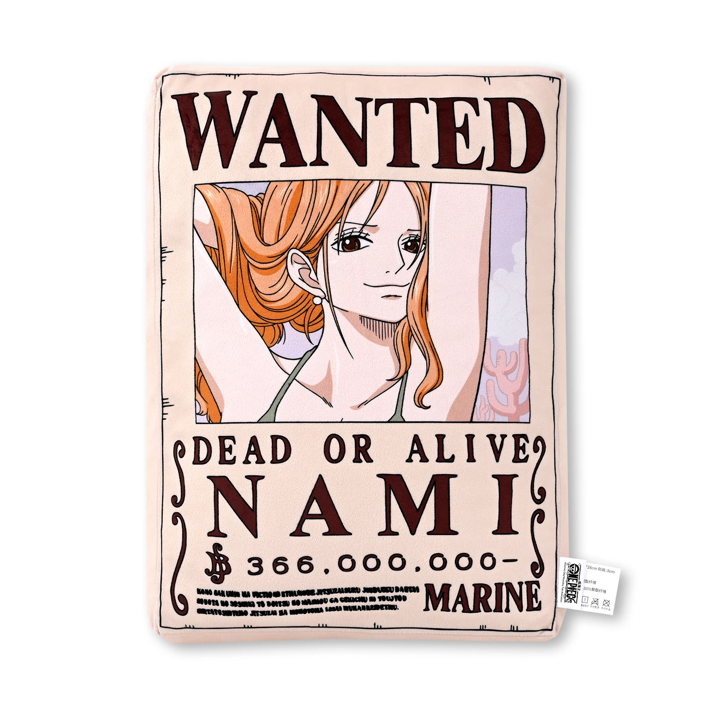 1 stuk officieel One Piece Wanted Poster kussen, dubbelzijdig anime sierkussen voor thuis, bank, kantoor, slaapkamer, collectie cadeau.