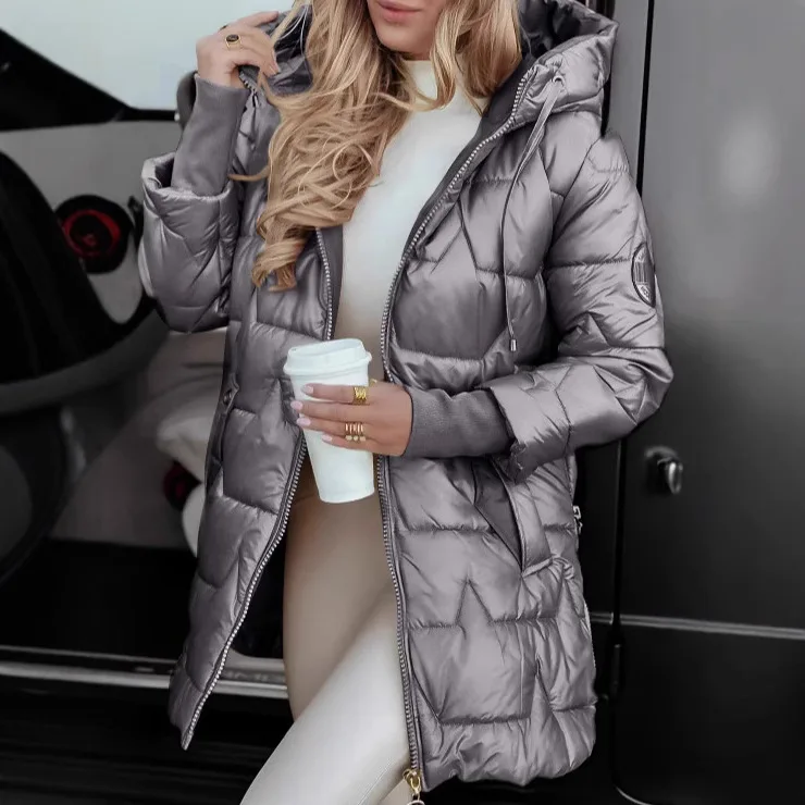 2025 Winter New Hooded Cotton Clothes Three Zipper Hooded Cotton Clothes Europe and America 4