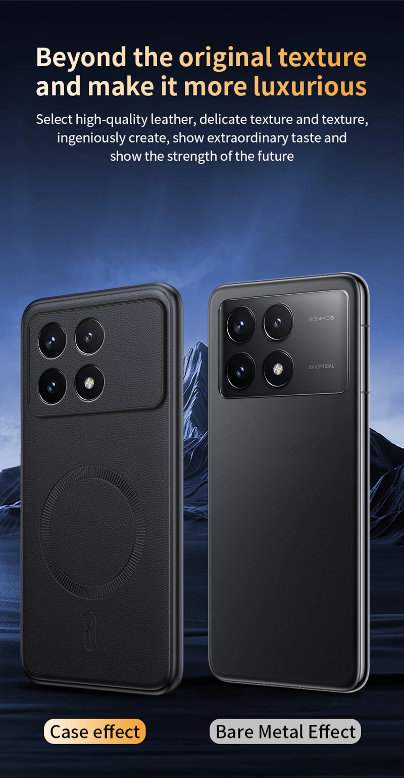 Für Poco X6 Pro Hülle Magnetische Leder-Schutzhülle Für Poco X6 Pro Hochwertige Anti-Fingerabdruck Rutschfeste PC+TPU – Detail 11