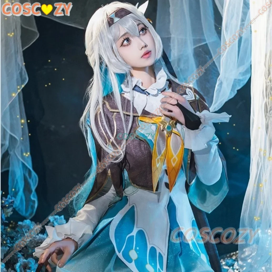 

Firefly Cosplay Costume Wig Game Honkai Star Rail Dress Uniform Headwear Light Bell Stockings Halloween Party Women Outfit