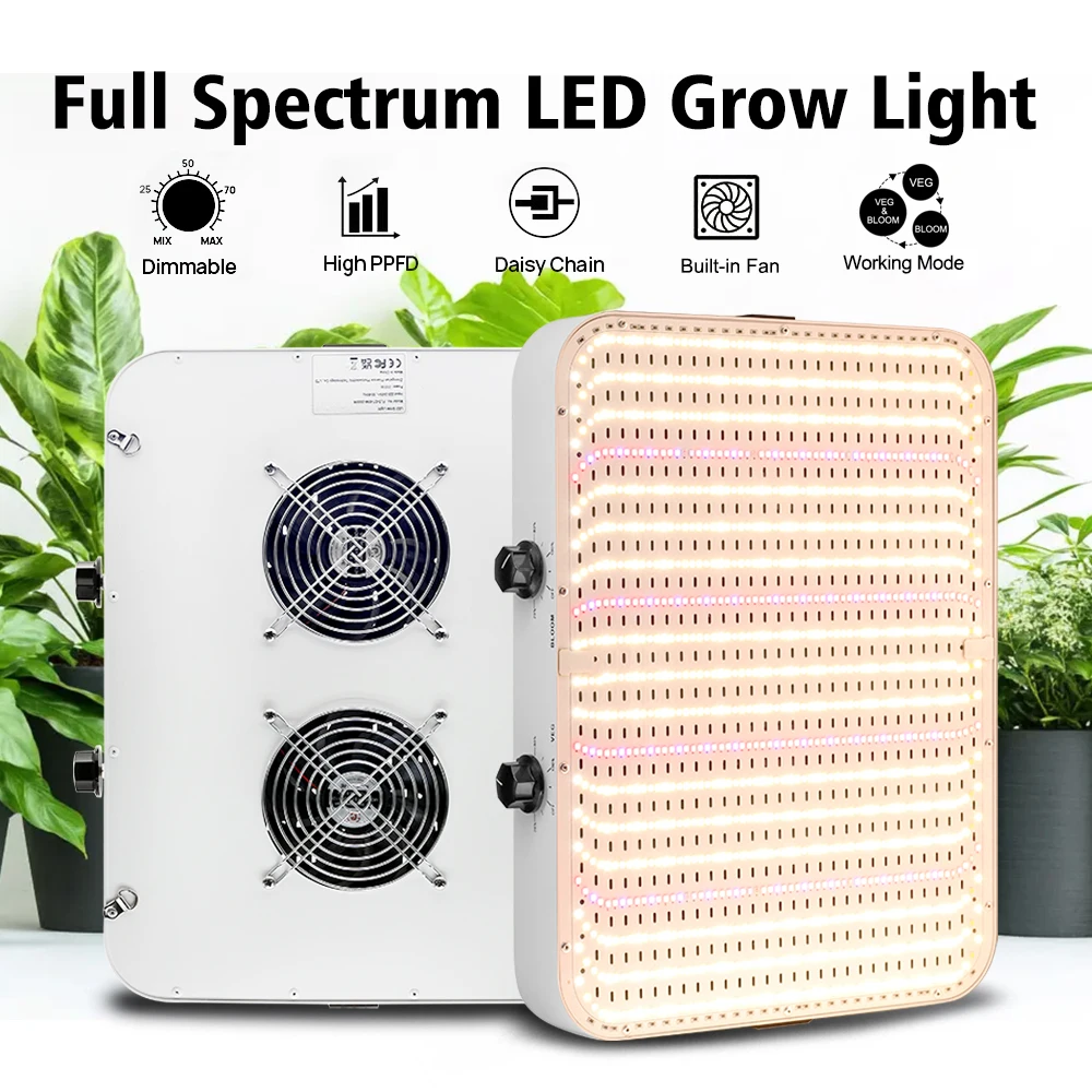 100W/120W/200W LED Growth Lamp VEG BLOOM Dual mode Dimmable Growth Lamp Indoor Tent Plant Growth Lamp - Multiple units in series