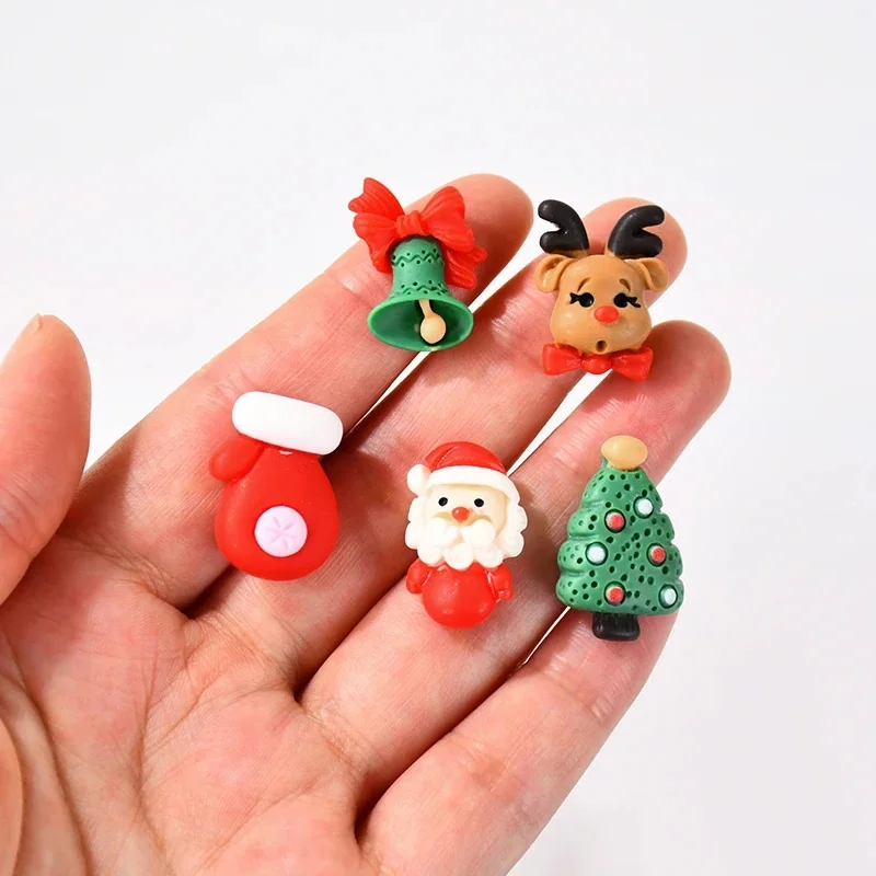 20-120Pcs Christmas Mix Resin Crafts Ornament Mini Santa Claus Xmas Tree Figurine DIY Decorations New Year Gifts Party Supplies