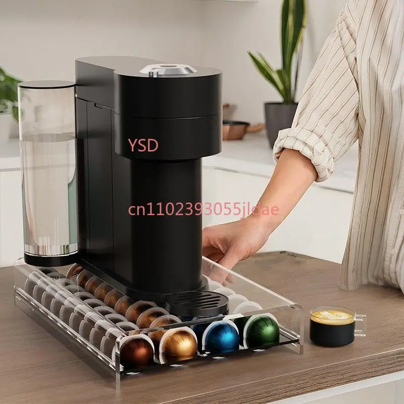 Acrylic coffee capsule storage drawer desktop table coffee machine base coffee capsule storage box