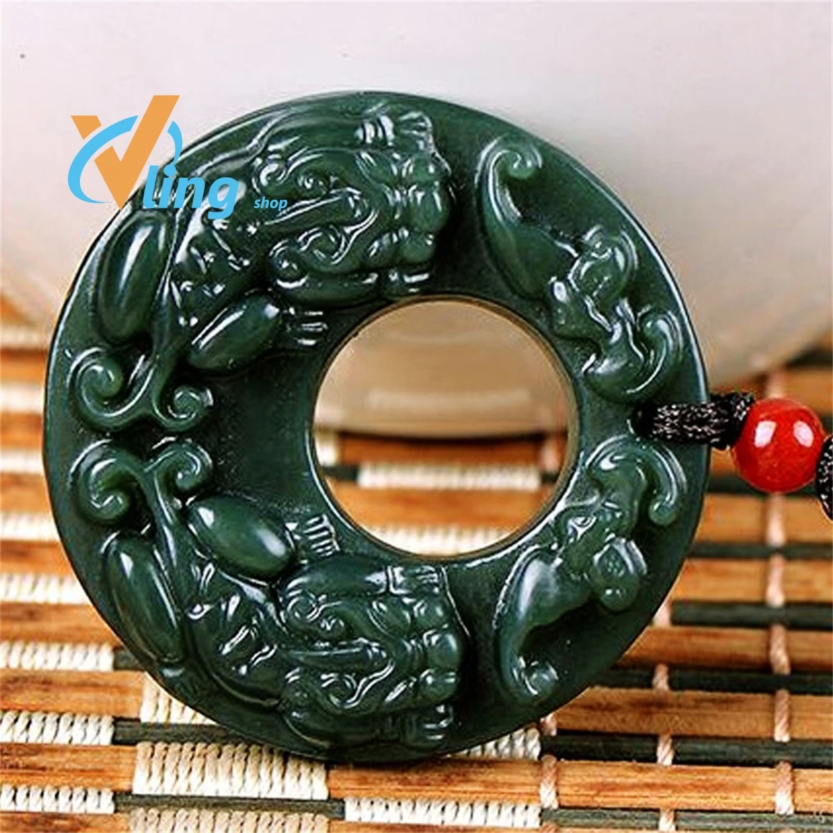 Wholesale Of Jade Handicrafts Double Pixiu Safety Buckle Jade Pendant HotanRetro Simple Women MenJewelry Exquisite Fashion Gift