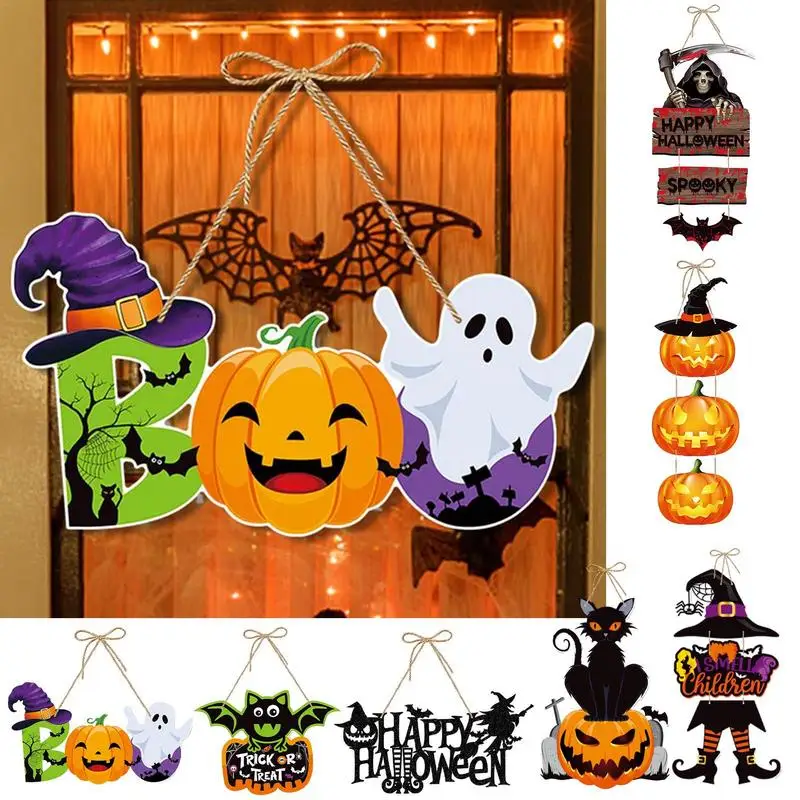 Halloween Hangings Sign Front Door Welcome Sign Spooky Halloween Door Halloween Door Decor Fall Door Decoration For Windows Wall