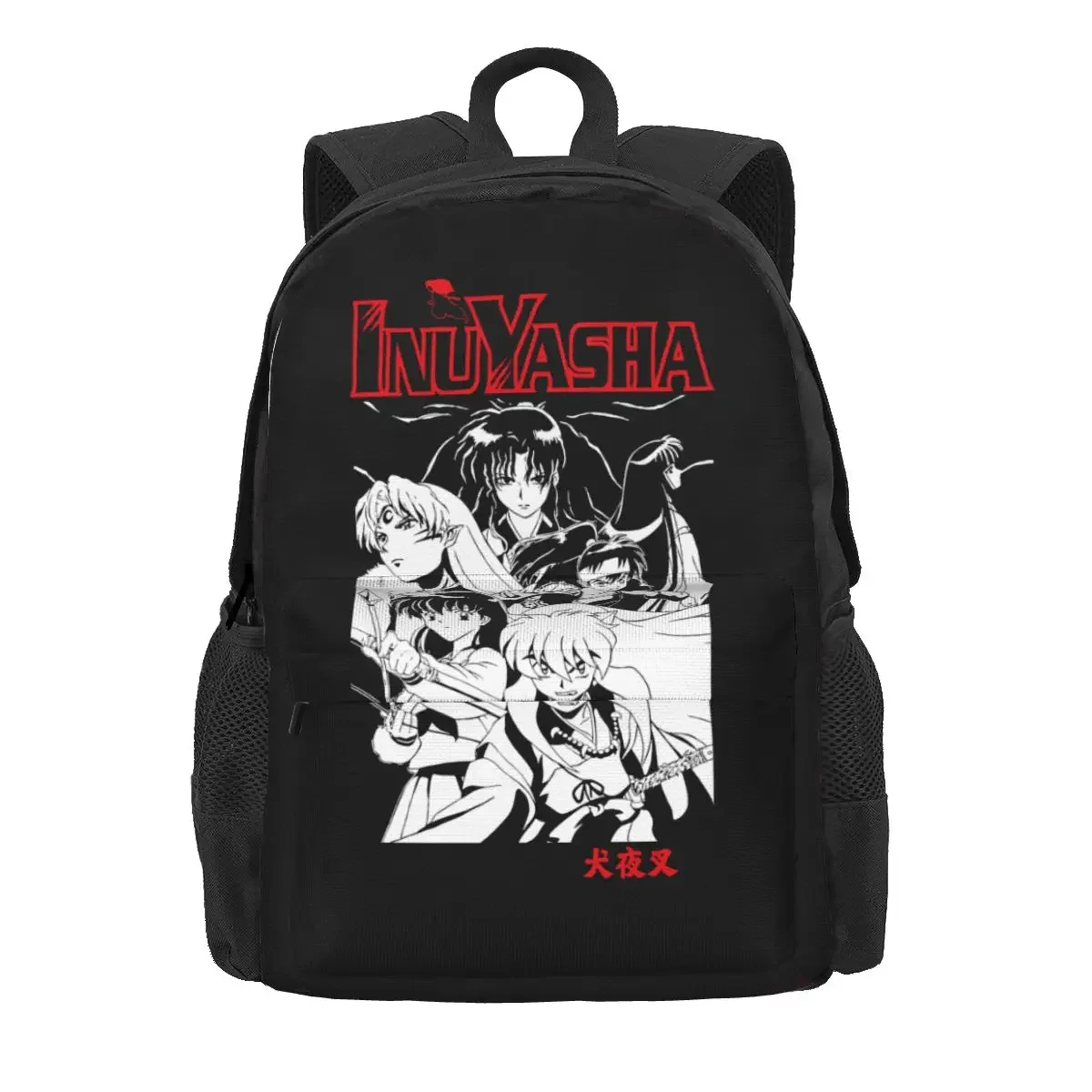 Inuyasha Kagome Shippo Sango Miroku Group Portrait Anime Large Capacity Backpack Travel Gym Tote Bag