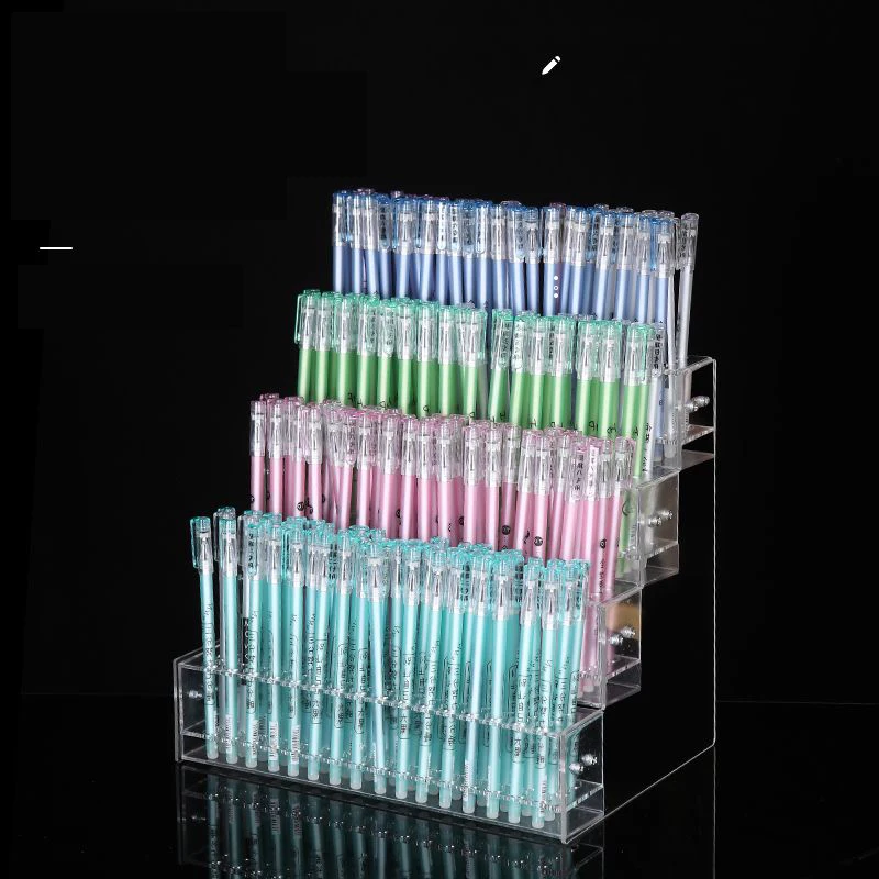 

1-6 Layer Clear Acrylic Pen Holder Stationery Store Supermarket Ballpoint Pen Storage Rack Display Neutral Pen Stand Organiser