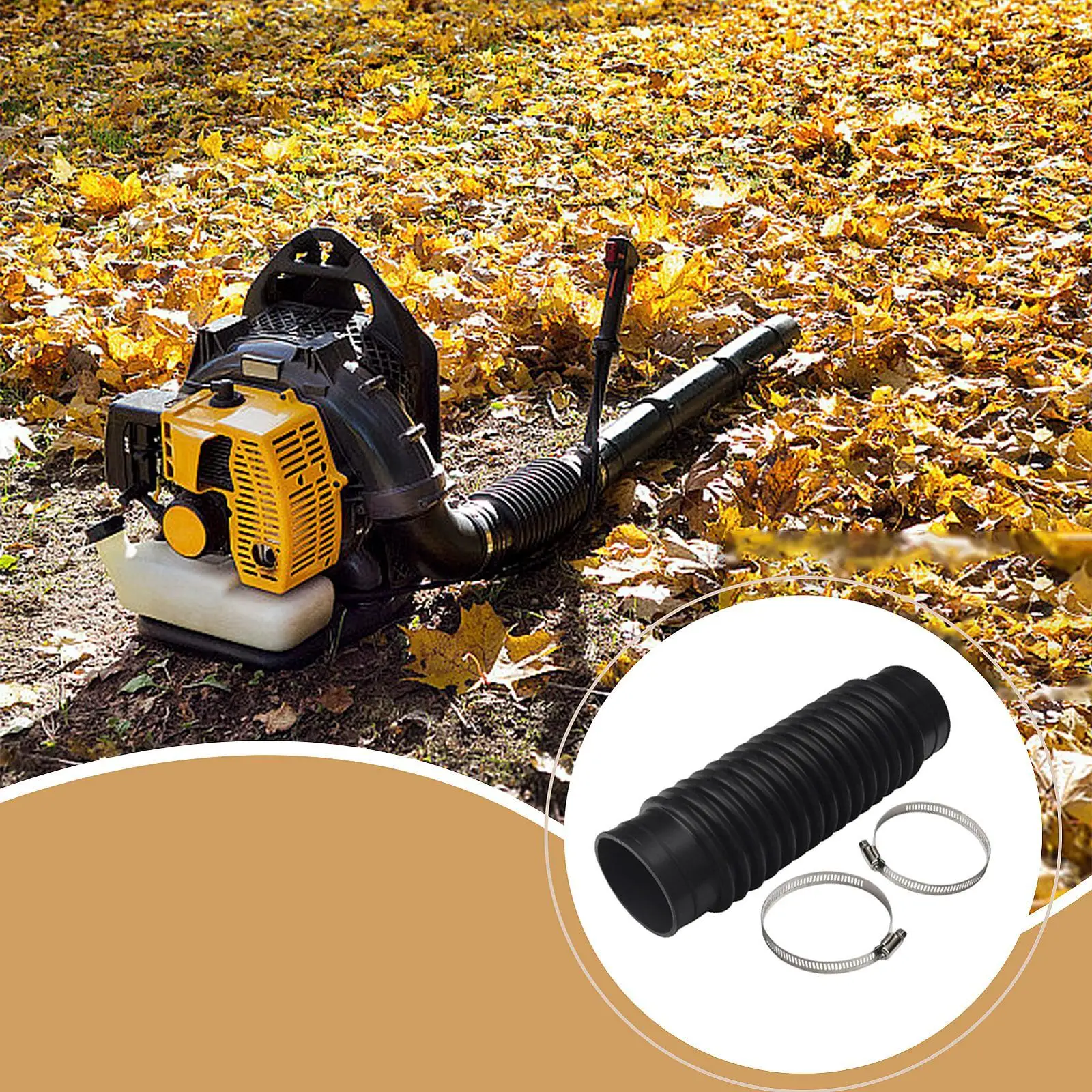 

Backpack Blowers Flex Tube Repair Easy to Install Spare Attachment Replacement Part with Clamps for Pb-260L Backpack Leaf Blower