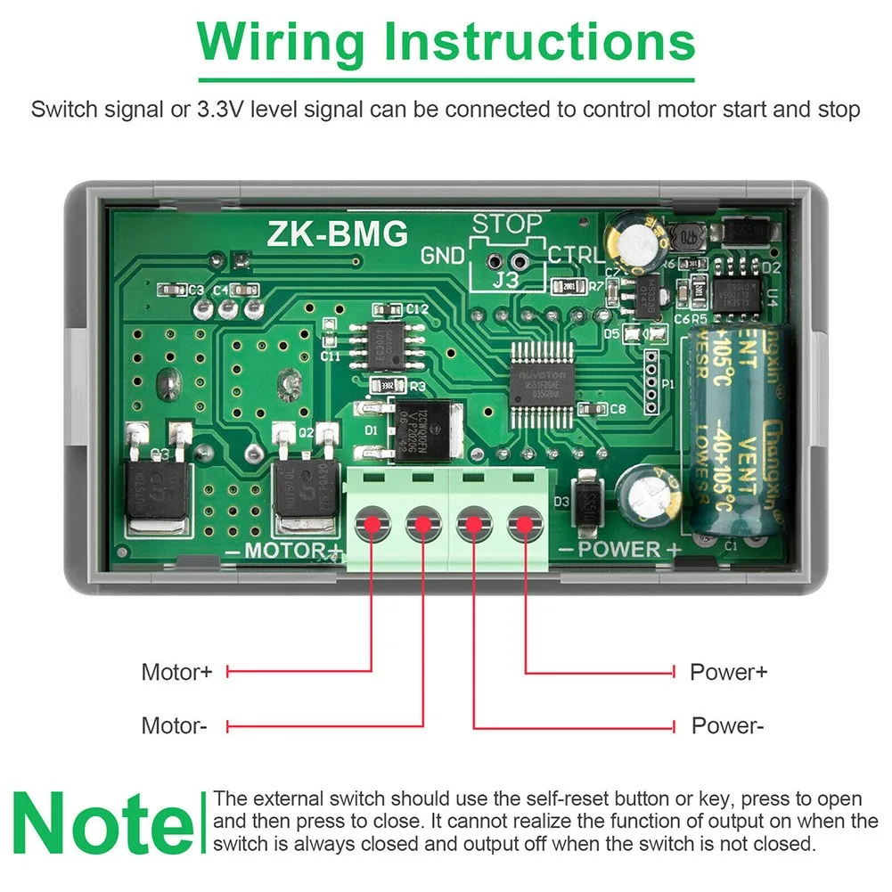 Adjustable Motor Speed Regulator LCD Display Soft Start Protection Wide Input Voltage Range High grade Circuit Board