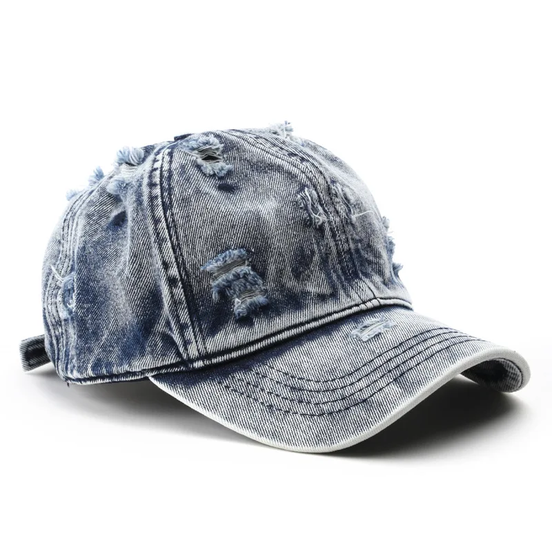 1 Stück Y2K-Style Cowboy-Baseballkappe mit Löchern für Damen und Herren, Klassische Kappe mit Gebogenem Schirm und Weichem Oberteil – Detail 7