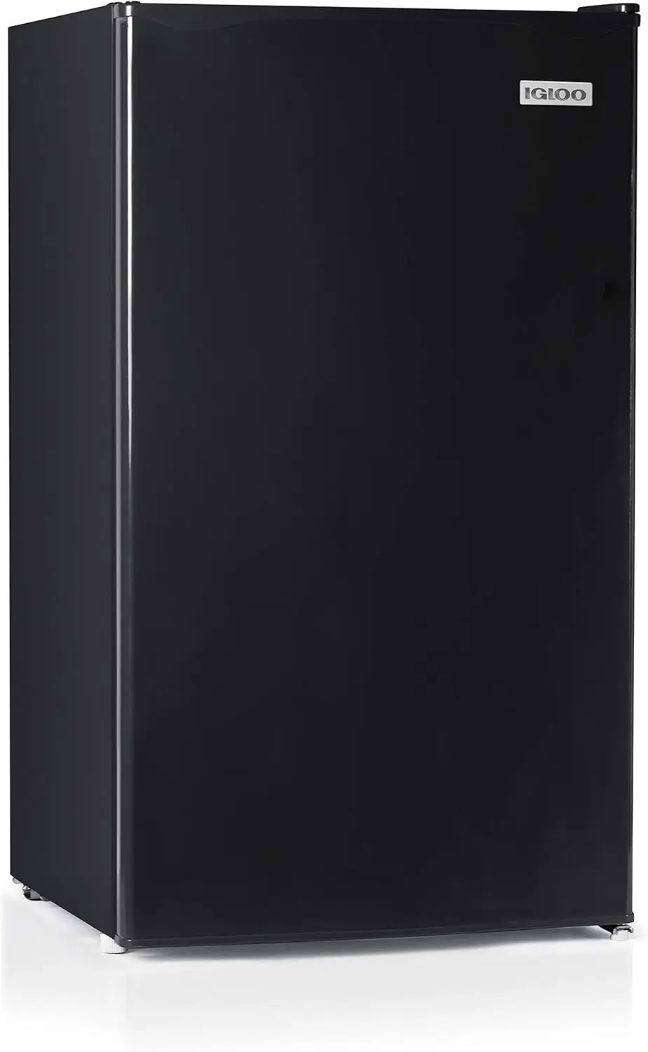 Door Compact Refrigerator with Freezer - Slide Out Glass Shelf, Perfect for Homes, Offices, Dorms - Black