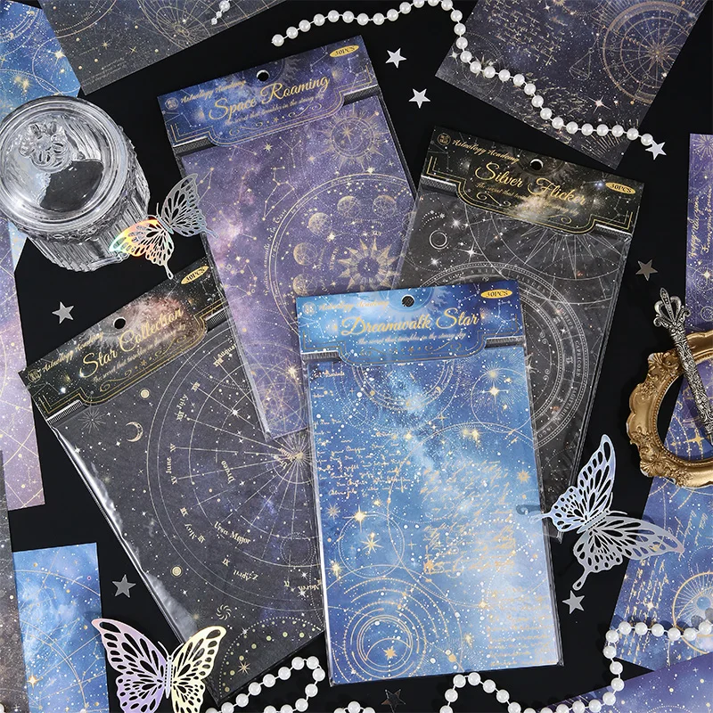 4 styles 30 pcs Magic starry sky Series  Decorative paper Diy Diary Album Scrapbooking Material Junk Journal Supplies