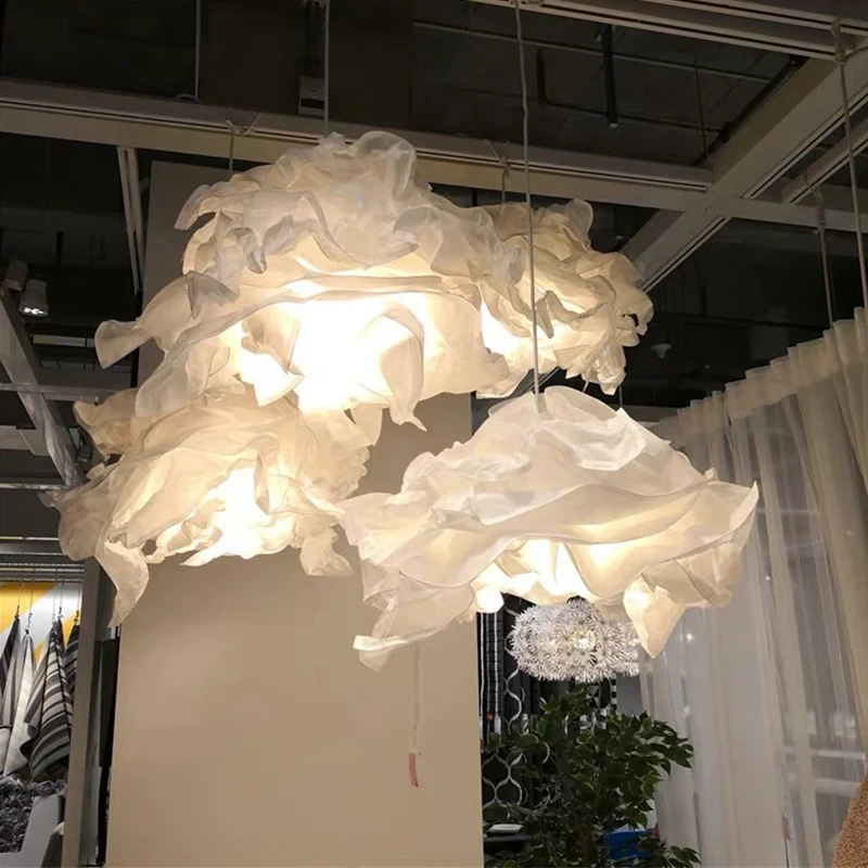 1 pc Modern minimalist Nordic European cloud chandelier lampshade, wedding dress shop themed paper lampshade (only lampshade)