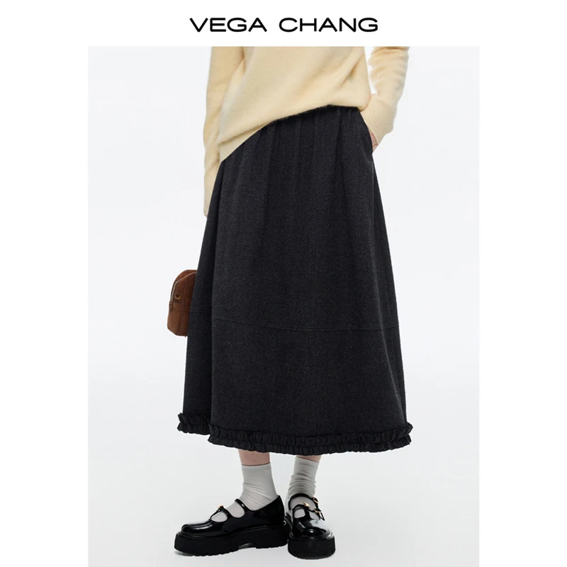 

Vega Chang новая зимняя женская юбка трапециевидной формы с высокой талией, пригородная юбка