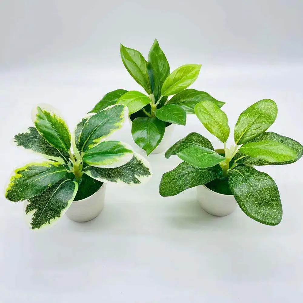 Simulated Green Plant Potted Artificial Flowers Lifelike Greenery Potted Photography Props Party Supplies Scenery Model