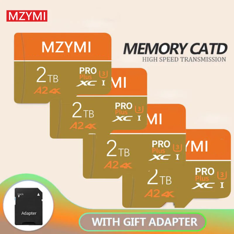 

MZYMI Original 2TB 1TB Mini Memory Card High Speed A2 U3 4K Pro Flash Micro TF Cards 128GB 256GB 512GB For Smartphone Camera