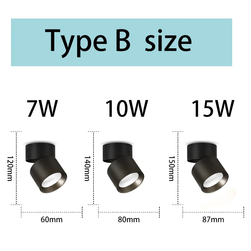 Foco LED empotrable de 220V, foco plegable COB montado en superficie, lámpara de techo para sala de estar, cocina, luz Neutral interior