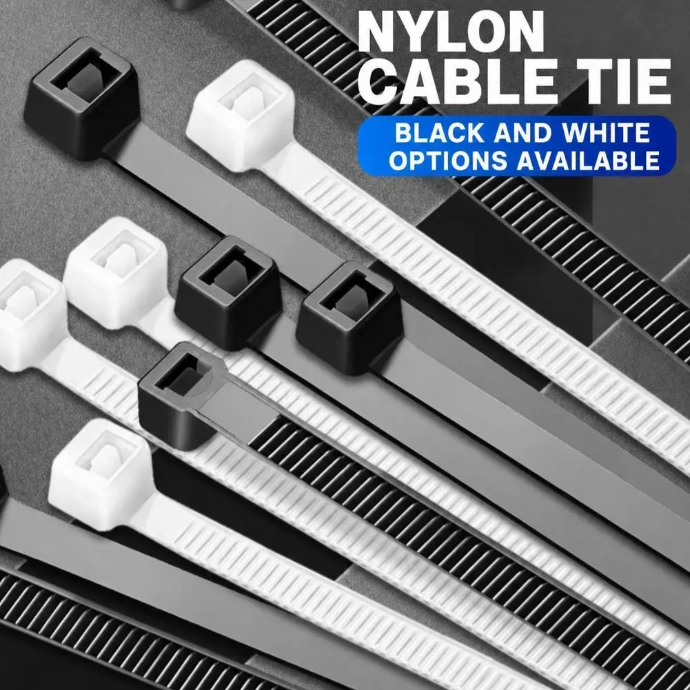 300 Pcs Nylon Cable Ties Heavy Duty Zip Ties Self Locking Cable Ties Wire Ties 18 lbs Strength for Desk Server Garden