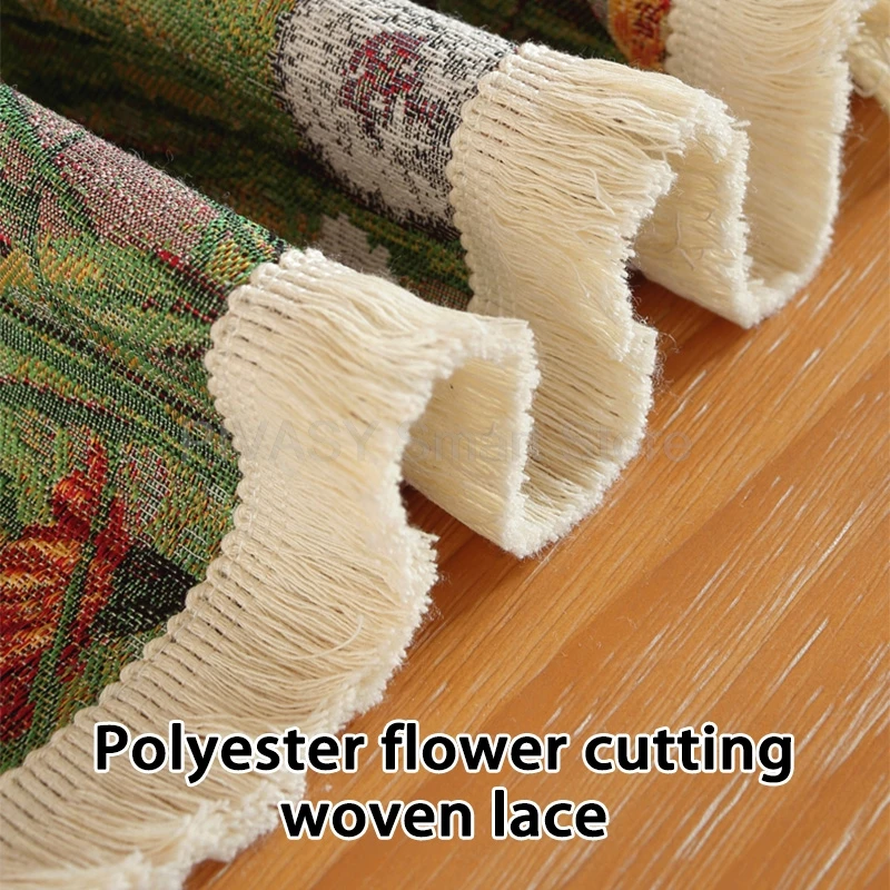 Luxo americano-retro corredor de mesa high-end design floral capa à prova de poeira para mesa de café armário de tv tecido de poliéster durável