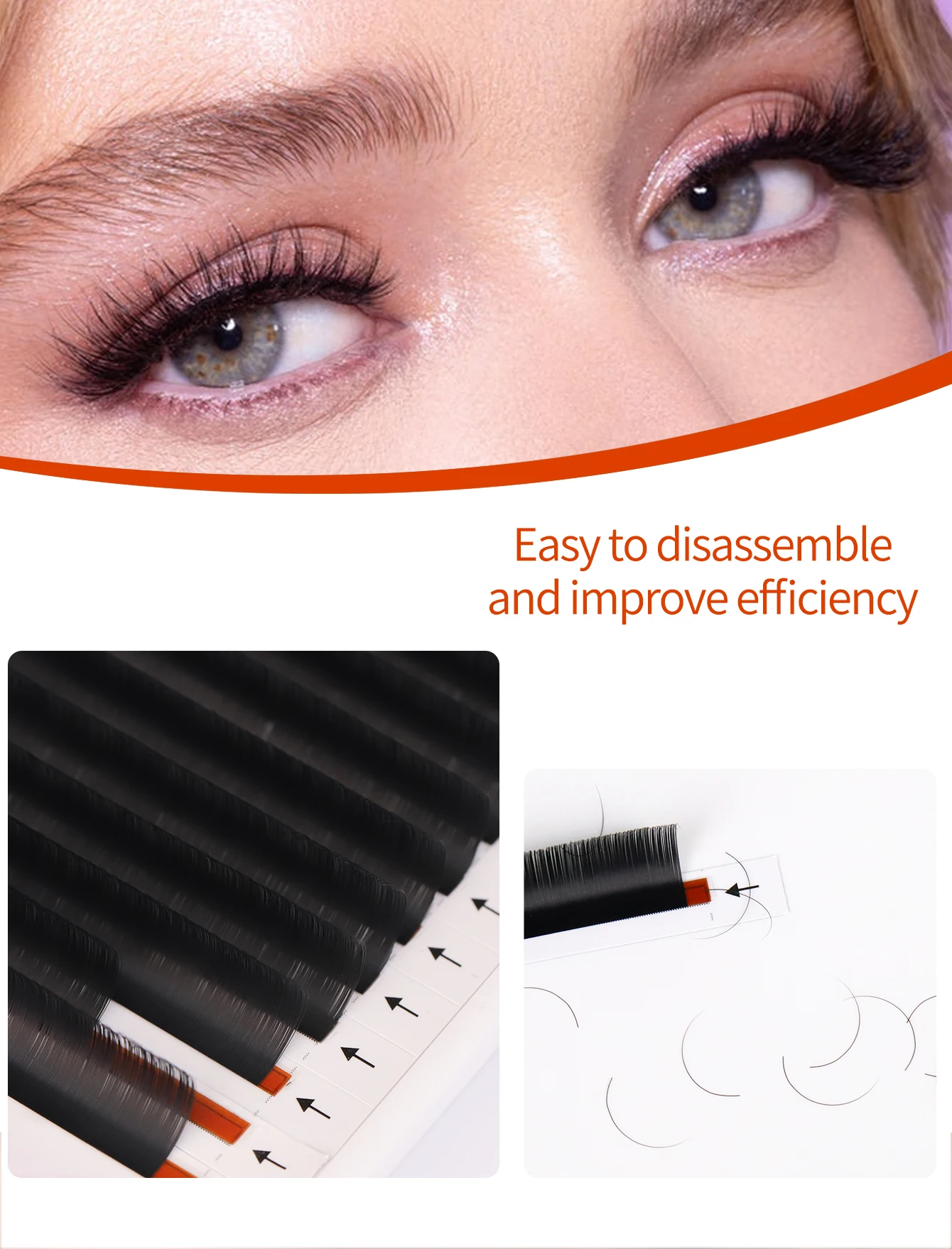 16 Reihen NEU Super Mattschwarz Individuelle Wimpernverlängerung 0,03 05 07 mm Premium False Nerz Mega Volume Klassische Wimpernverlängerung – Detail 4