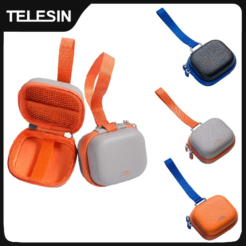 

TELESIN DisAdv Mini Storage Bag Carrying Case for DJI OSMO Action 6 5pro 4 3 GoPro Hero Insta360 Half Open Quick Release HandBag