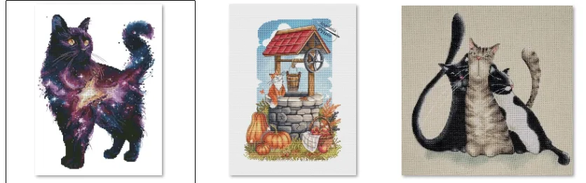 Cross Stitch Kit DIY Set Cat Water Well Pumpkin 29-37  Decoration Cross Stitch Set New Crafts Handmade Embroidery