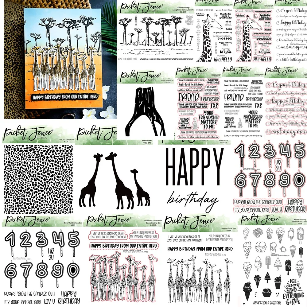 Happy Birthday Word Stamp and Die Bundle Scrapbook Diary Decoration Stencil Embossing Template DIY Greeting Card Handmade