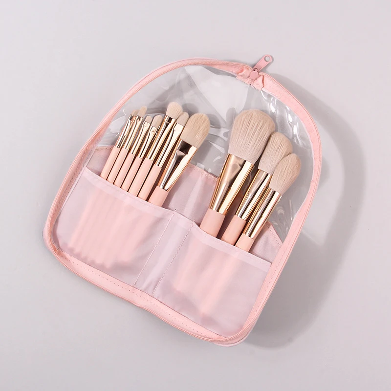 Estuche para brochas de maquillaje, soporte para brochas de maquillaje, bolsa de cosméticos impermeable de viaje, taza de maquillaje plegable de pie con cremallera