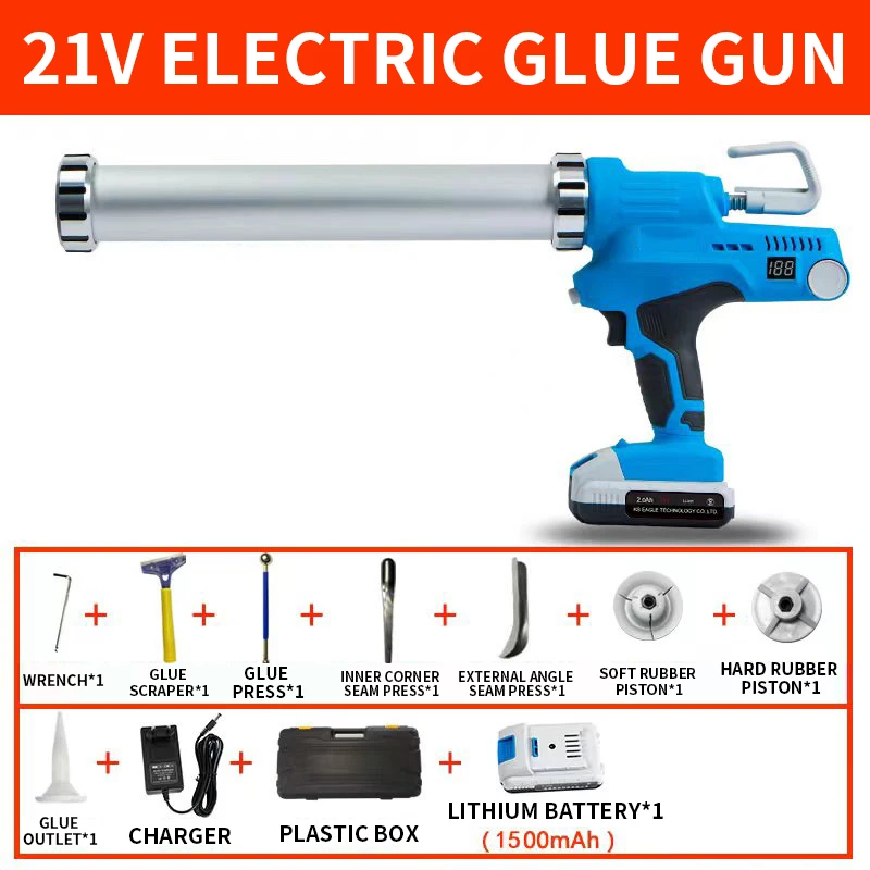 Electric glue gun structure glass glue gun soft and hard glue lithium battery dual-use rechargeable machine fully automatic 21V