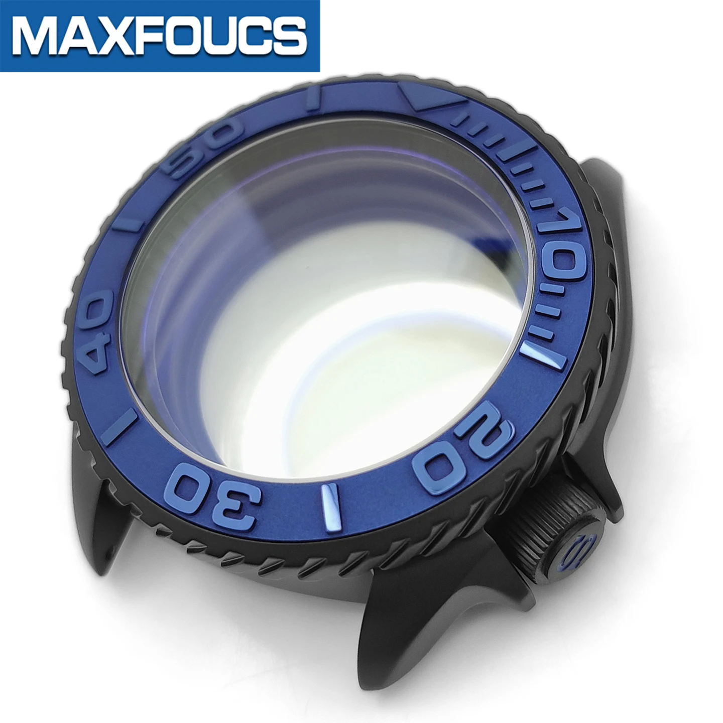 Turbine SKX 3.8 Uhrengehäuse-Set Schwarz Matt Passend für NH35/NH36/NH34 MOD Uhrengehäuse Teile Saphir-Einsatz Krone Kundenspezifisches Zubehör – Detail 10