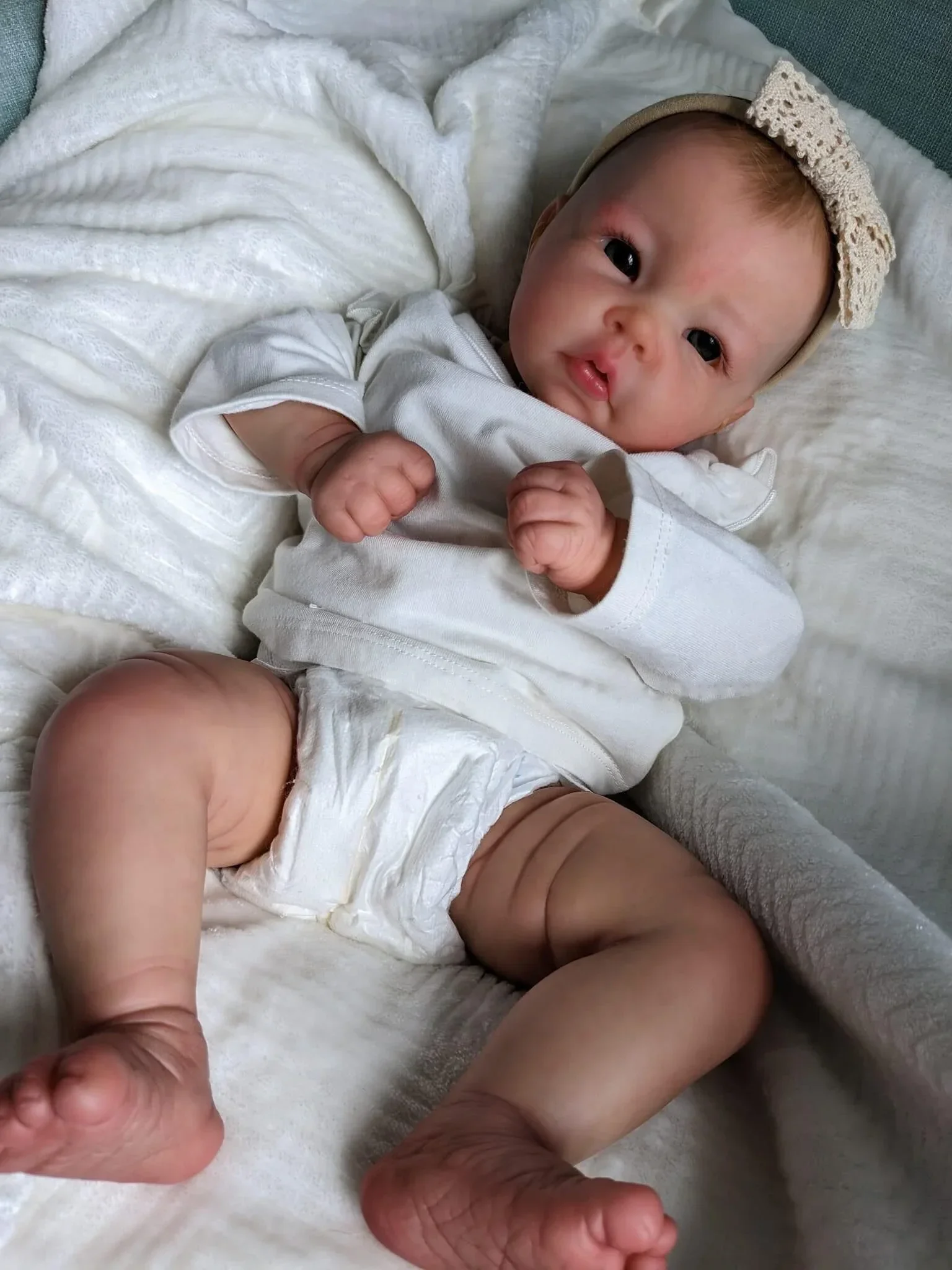 NPK 20inch Luca Reborn Baby Doll Already Painted Finished Same As Picture Lifelike Soft Touch 3D Skin Hand-Draw Hair Visible