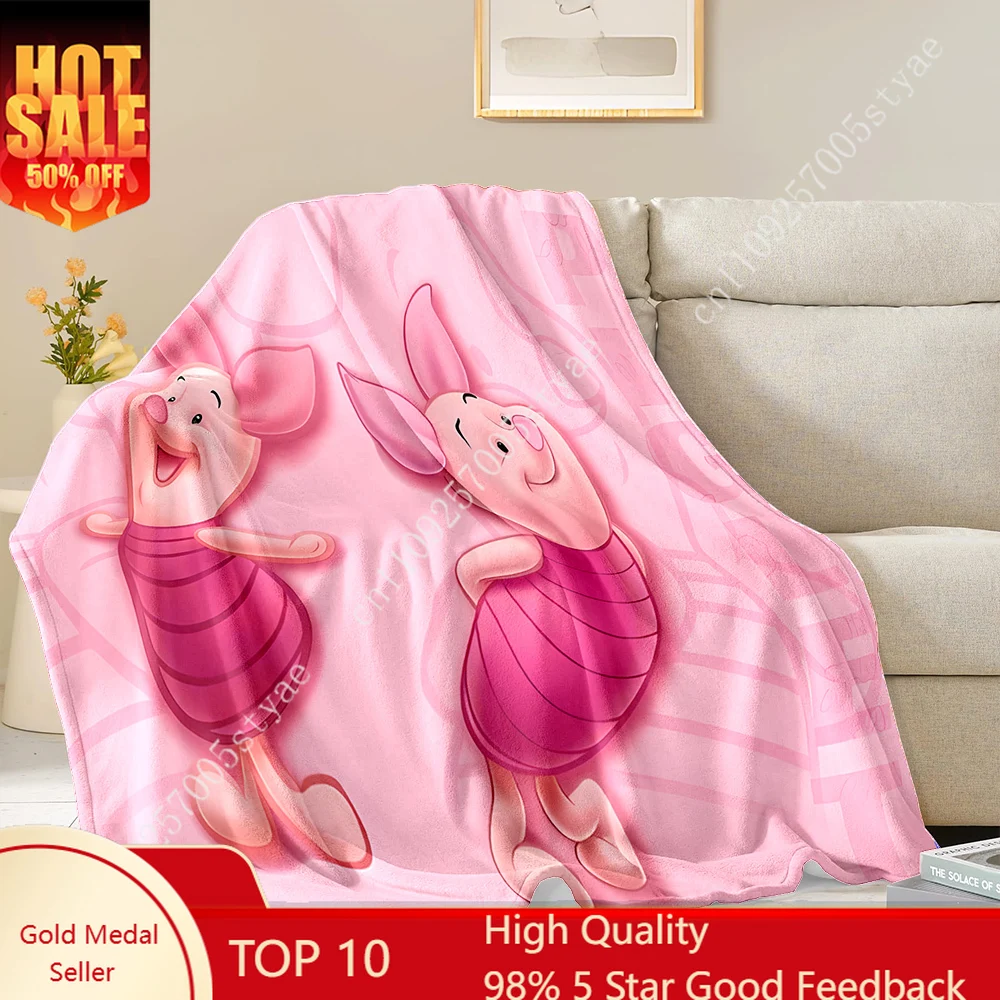 

Winnie The Pooh Piglet Blankets Disney Cartoon Plush Blanket Indoor Decoration Adult Child Holiday Party Gifts Warm Custom Quilt