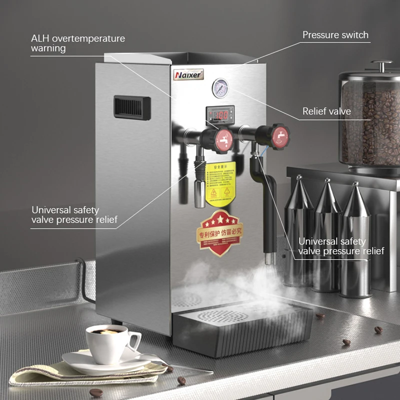 No Need Water Pipe Commercial Steam Milk Foam Machine With Heating Function Extract Tea Machine One Button to Remove Scale